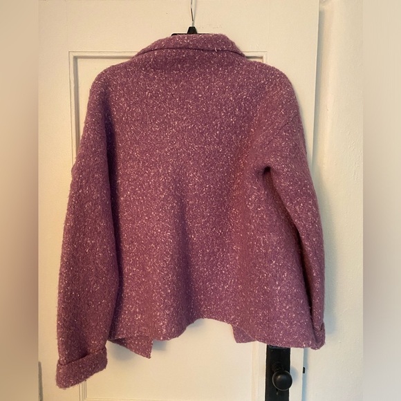 Eileen Fisher Lavender Lilac Chunky Knit Cardigan/Jacket Alpaca Blend Size XS - Picture 3 of 6
